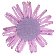 Pendentifs fleur 55 mm en raphia - Lilas x2