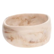 Bracelet jonc irrégulier épais en acrylique opaque 62 mm - Marbré Beige - Marron