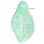 Feuilles en verre 12x6.5 mm - Vert menthe x6