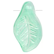 Feuilles en verre 12x6.5 mm - Vert menthe x6