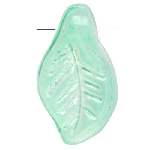 Feuilles en verre 12x6.5 mm - Vert menthe x6