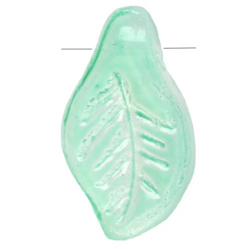 Feuilles en verre 12x6.5 mm - Vert menthe x6