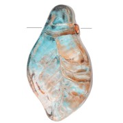 Feuilles en verre 12x6.5 mm - Marbré Bleu - Marron x6