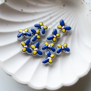Perles en verre papillon 14x10 mm en verre - Bleu - Jaune - Rose x1
