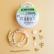 Mes bijoux DIY - Kit collier avec perles heishi et fleurs en nacre