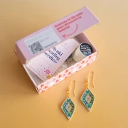 Mes bijoux DIY - Kit boucles d'oreilles Miyuki en brick stitch - Version Vert