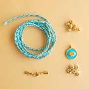 Mes bijoux DIY - Kit collier avec pendentif en résine époxy - Version Bleu
