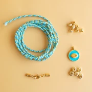 Mes bijoux DIY - Kit collier avec pendentif en résine époxy - Version Bleu