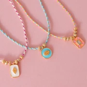 Mes bijoux DIY - Kit collier avec pendentif en résine époxy - Version Bleu