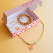 Mes bijoux DIY - Kit collier avec pendentif en résine époxy - Version Orange