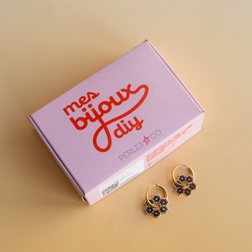Mes bijoux DIY - Kit Boucles d'oreilles fleurs en tissage Miyuki