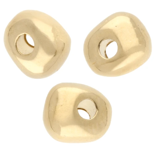 Perles rondelles irrégulières 5.5 mm - Doré à l'or fin x10