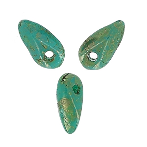Mini Dagues en verre 6x2.5 mm - Turquoise Persian Picasso x5g