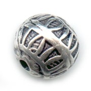 Perle métal 12 mm argenté vieilli x1