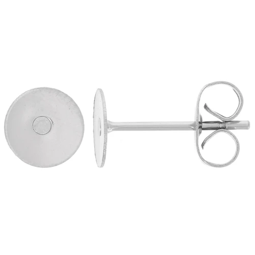 Clous d'oreilles disque 6 mm - Acier inoxydable 304 x20