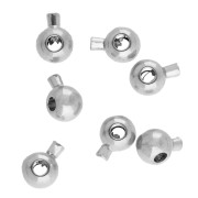 Perles rondes à écraser 3 mm - 2 en 1 - Placage Argent fin vieilli x25