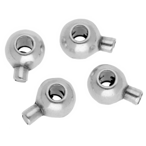 Perles rondes à écraser 3.5 mm - 2 en 1 - Placage Argent fin vieilli x25
