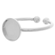 Bague réglable serti pour cabochons à fond plat 8 mm - Argenté x1