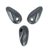 Mini Dagues en verre 6x2.5 mm - Jet Hematite x5g|raw }}