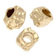 Perles carrées irrégulières martelées 4 mm - Doré à l'or fin x15|raw }}