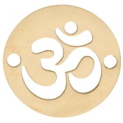 Intercalaire signe Ohm 2 trous 12 mm - Acier inoxydable 304 Doré x1