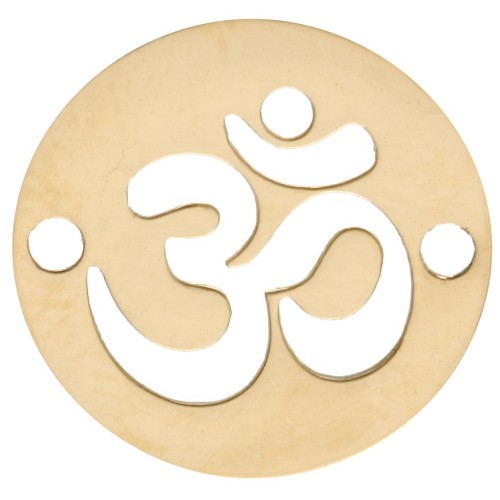 Intercalaire signe Ohm 2 trous 12 mm - Acier inoxydable 304 Doré x1