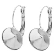 Boucles d'oreilles dormeuses pour cabochon Rivoli 1122 10 mm - Acier inox 303L x2