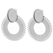 Clous d'oreilles chandelier 30 mm pour cabochon 14x10 mm - Acier inoxydable 316L x2