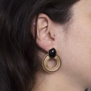 Clous d'oreilles chandelier 30 mm pour cabochon 14x10 mm - Acier inoxydable 316L x2