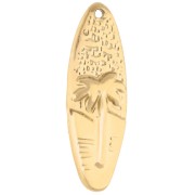 Pendentif planche de surf 31x10 mm - motif sunset - Acier inoxydable 304 Doré x1|raw }}