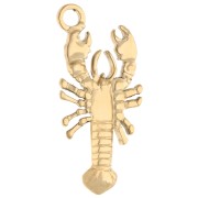 Pendentif homard 24x11 mm - Acier inoxydable 304 Doré x1