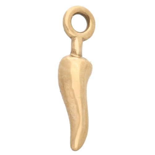 Mini breloques piment 10x2.5 mm - Acier inoxydable 304 Doré x4