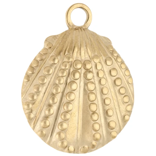 Pendentif coquillage texturé 29x23 mm - Acier inoxydable 304 Doré x1