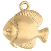 Breloque poisson 19 mm - Acier inoxydable 304 Doré x1