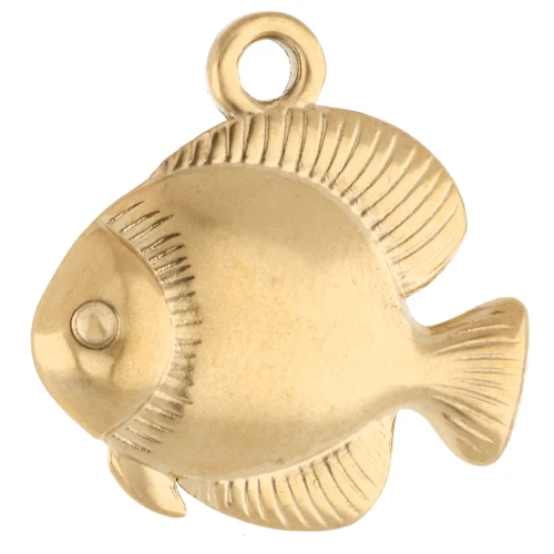 Breloque poisson 19 mm - Acier inoxydable 304 Doré x1