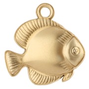 Breloque poisson 19 mm - Acier inoxydable 304 Doré x1