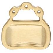 Breloque sac à main 12 mm en résine époxy - Acier inox 304 Doré - Blanc - Noir x1