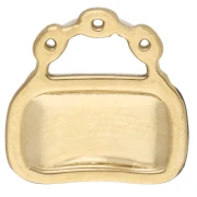 Breloque sac à main 12 mm en résine époxy - Acier inox 304 Doré - Blanc - Noir x1