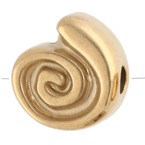 Perles coquillage escargot 7 mm - Acier inoxydable 304 Doré x4