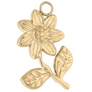 Pendentif fleur 24x16 mm - Acier inoxydable 304 Doré x1|raw }}