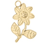 Pendentif fleur 24x16 mm - Acier inoxydable 304 Doré x1