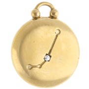 Breloque ronde réversible 17 mm signe du zodiaque Bélier - Acier inox 304 Doré x1