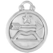 Aucune - Breloque ronde réversible 17 mm signe du zodiaque Sagittaire - Acier inox 304 x1 Breloque ronde réversible 17 mm signe du zodiaque Sagittaire - Acier inox 304 x1