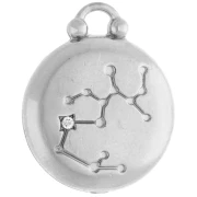 Breloque ronde réversible 17 mm signe du zodiaque Sagittaire - Acier inox 304 x1
