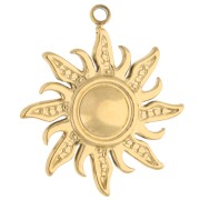 Pendentif soleil 19.5 mm - Acier inoxydable 304 Doré x1|raw }}