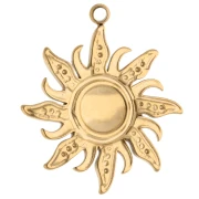 Pendentif soleil 19.5 mm - Acier inoxydable 304 Doré x1