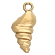 Breloque coquillage 15x7 mm avec strass - Acier inoxydable 304 Doré - Crystal x1