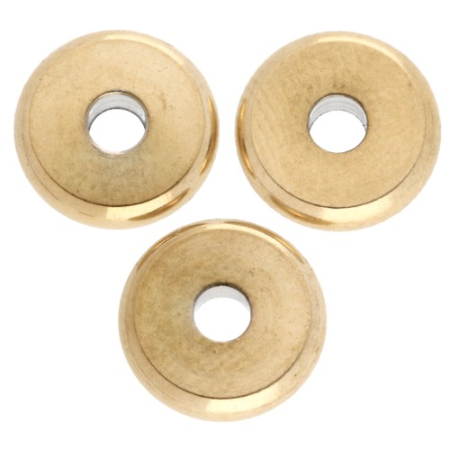 Perles rondelles Heishi - disque plat 8x2 mm - Acier inoxydable 304L Doré x10