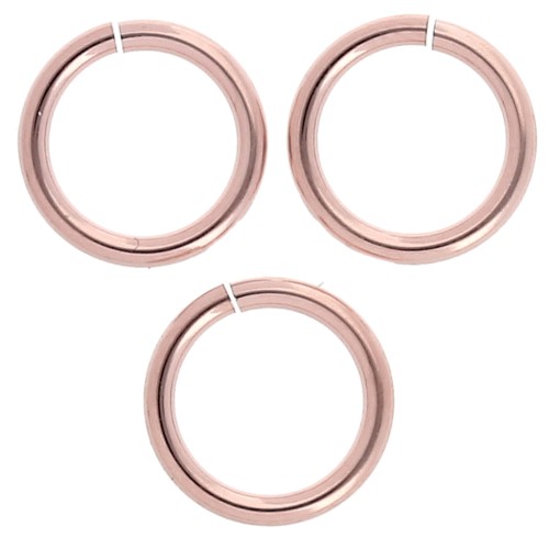 Cadeau - Anneaux ouverts 8x1 mm - Rose Gold filled (or laminé) x5