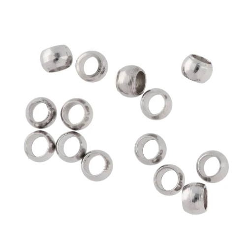 Perles rondes à écraser 2 mm - Acier inoxydable 316 x100